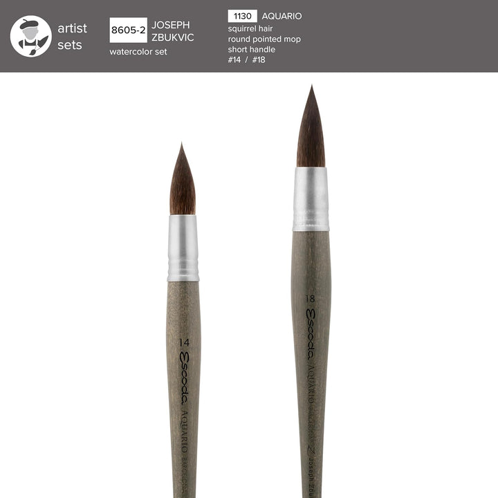 Escoda 8605 – 2 – Joseph zbukvic Pinsel, Set von 2