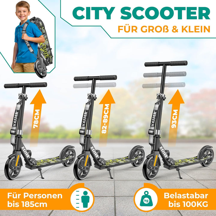 KESSER® Scooter Roller Kinderroller Cityroller Tretroller Kickroller klappbar höhenverstellbar, Kick