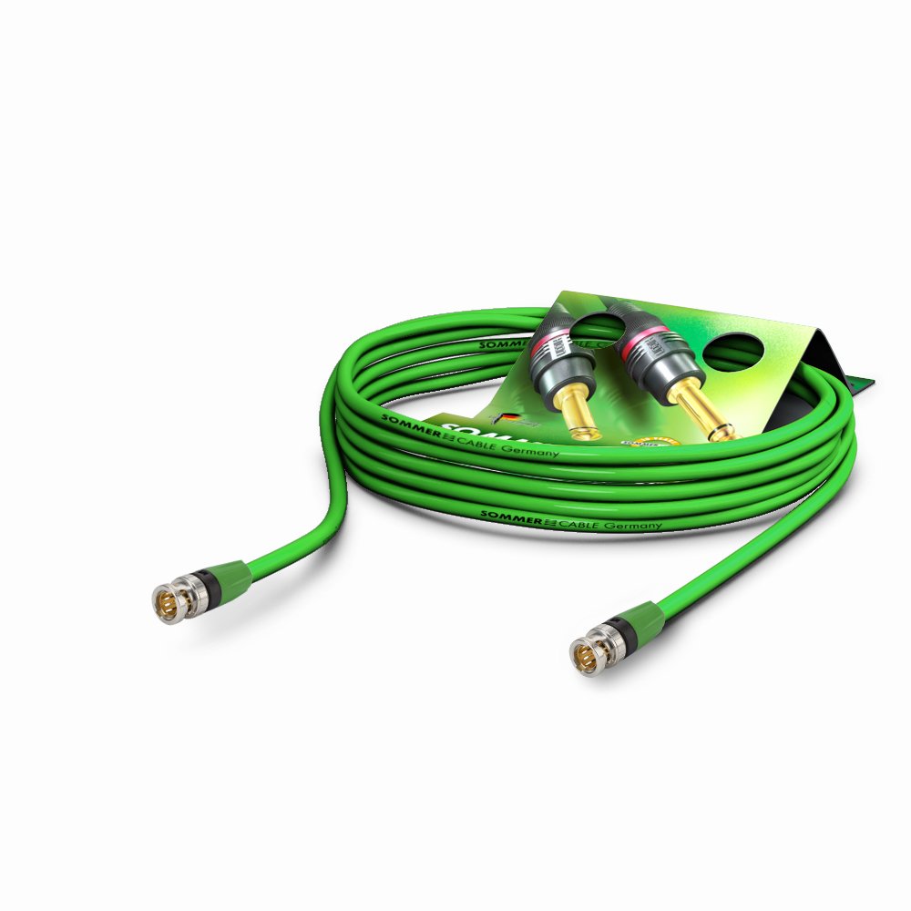 Sommer Cable Video-Patchkabel 6G-SDI/4K SC-Vector 0.8/3.7, BNC/BNC NBNC75BLP9X NEUTRIK Grün (7,5m) 7