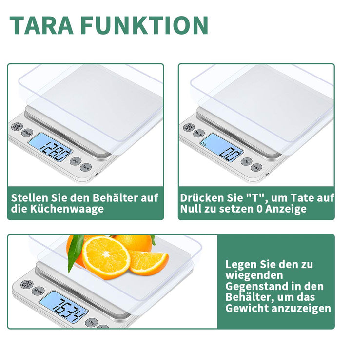 KUBEI Upgrade Gross Digitale Küchenwaage USB Aufladen,5kg/0.1g Hochpräzise Digitalwaage Haushaltswaa