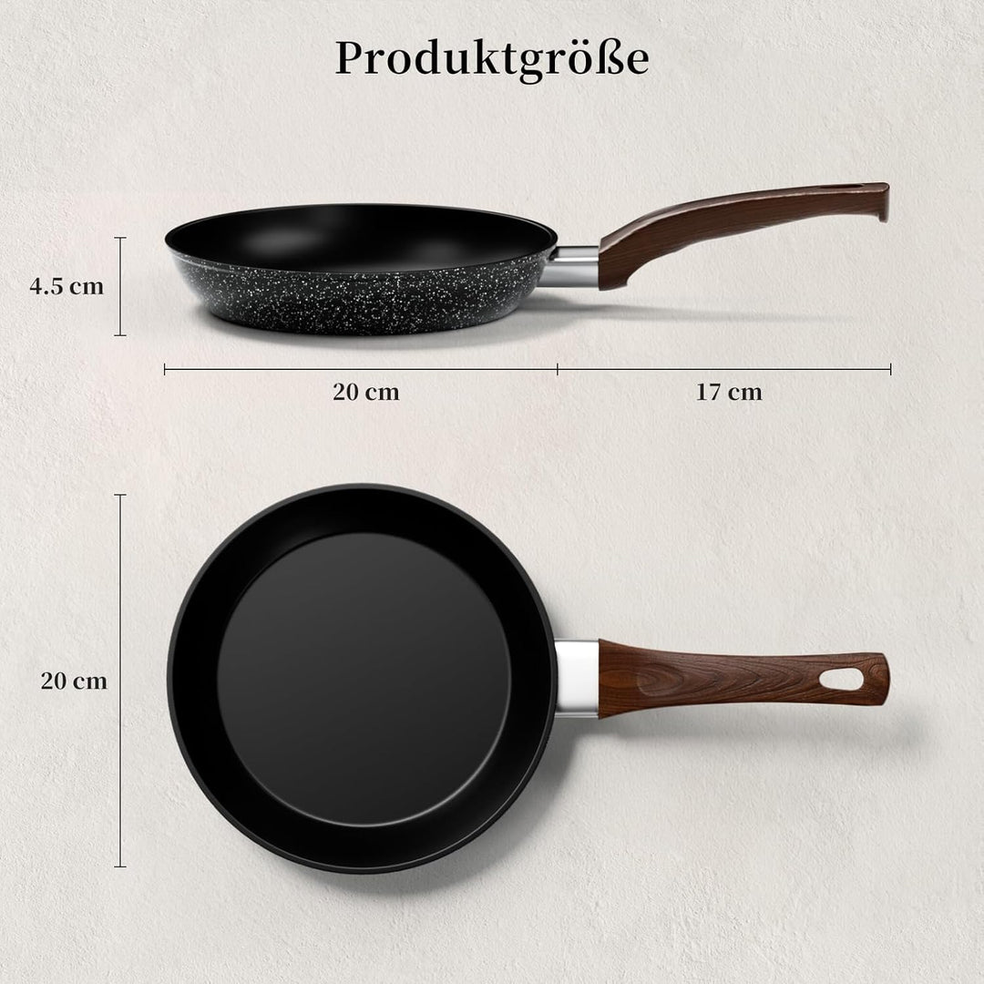 Innerwell Antihaft Bratpfanne 20 cm, Pfanne Induktion mit Keramik Antihaftbeschichtung in Profiquali