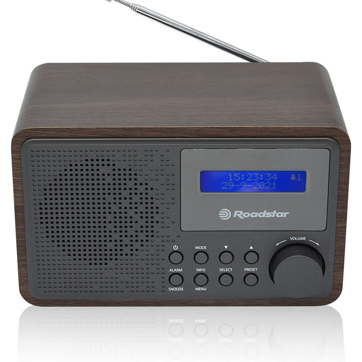 Roadstar HRA-700D+/WD Tragbares Radio Vintage Digital Dab/Dab+/FM funktioniert mit Netzwerk oder Bat