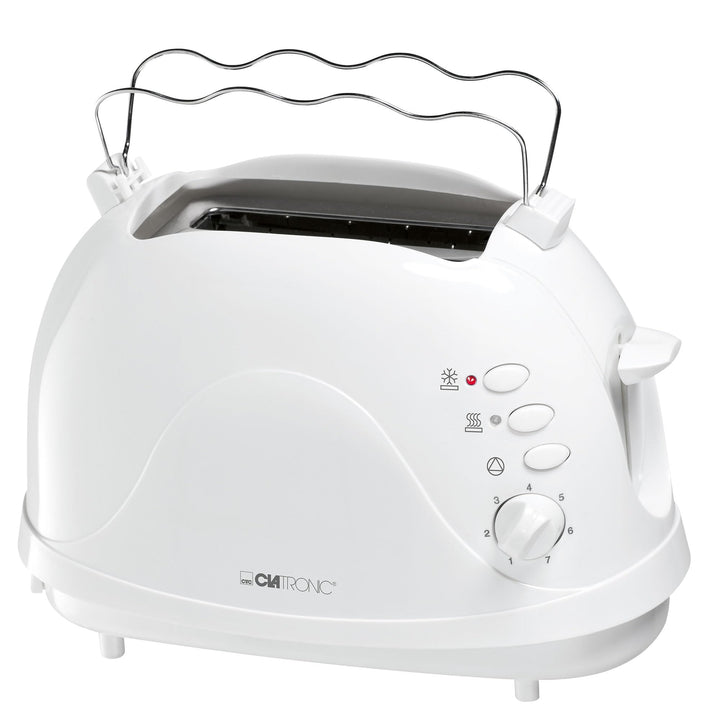 Clatronic® Toaster | 2-Scheiben-Toaster | integrierter Brötchenaufsatz | Aufwärm-, Auftau-, Schnells