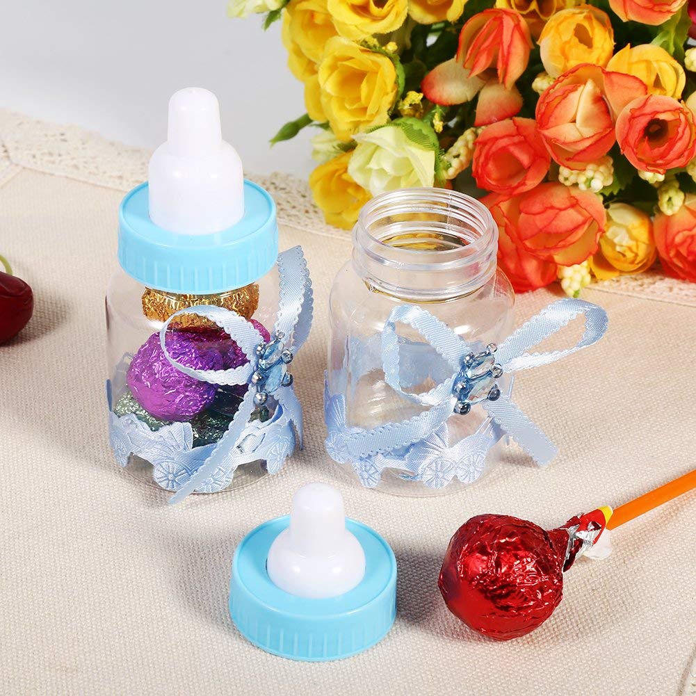 Fdit 50 Stück Candy Flasche Party Geschenke Baby Dusche Flasche Gadgets Partyzubehör Baby Fläschchen