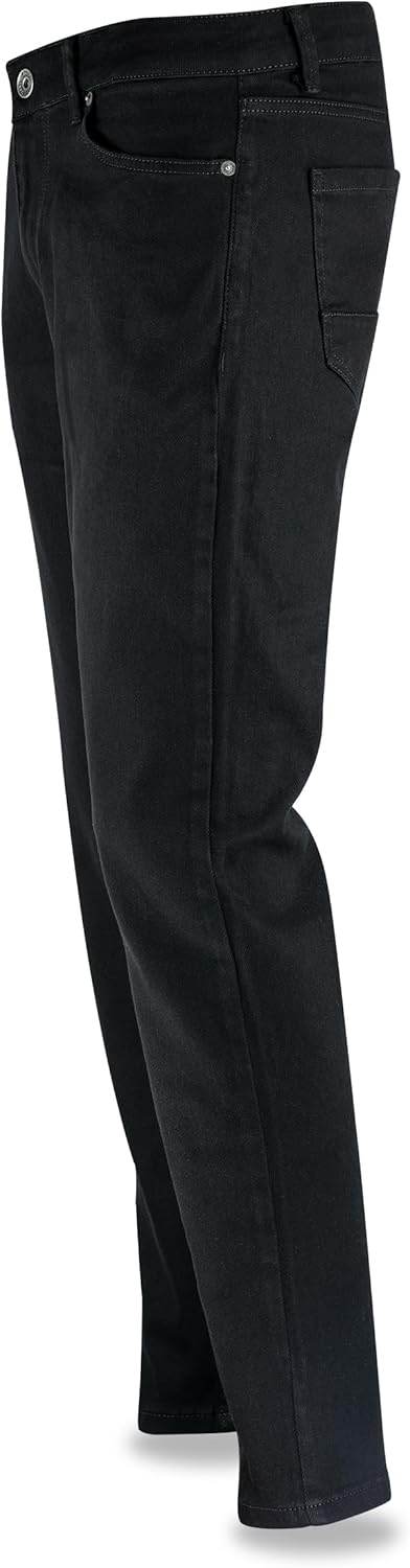 JEEL Herren-Jeans - Regular-Fit Straight-Cut - Stretch - Jeans-Hose Basic Washed 28W / 30L 07-schwar