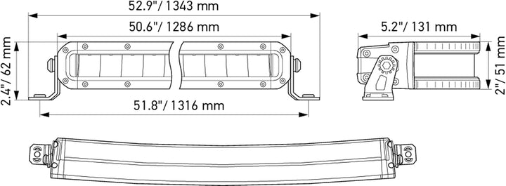 HELLA 1GJ 358 197-531 LED-Arbeitsscheinwerfer - Black Magic Slim Curved Lightbar 50" - 12/24V - schl