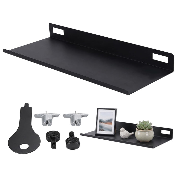 Wandregal Schwarz Metall für Akustikpaneele ohne Bohren 10x25cm Zubehör