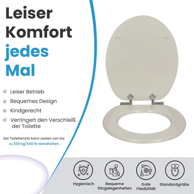 Yelcona WC Sitz mit Absenkautomatik mit Motiv, Klobrille mit hohem Sitzkomfort, WC Deckel mit robust