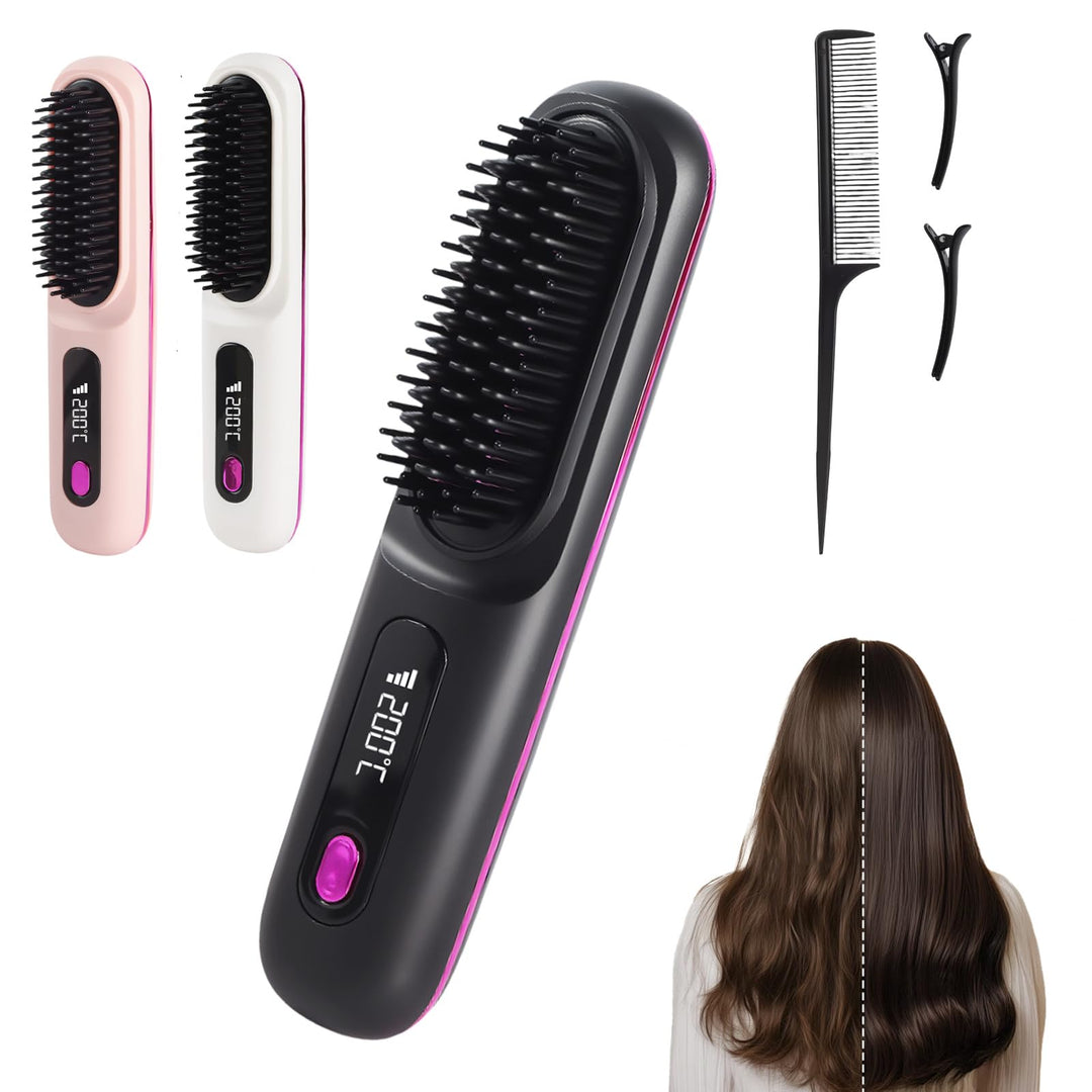 Stylingbürste für kurze Haare kabellos Haarglätter Bürste, Haarglätterbürste, tragbare Haarbürste el