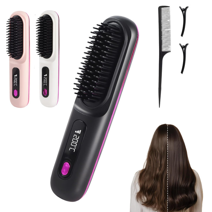 Stylingbürste für kurze Haare kabellos Haarglätter Bürste, Haarglätterbürste, tragbare Haarbürste el