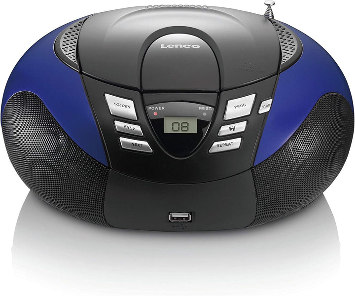 Lenco SCD-37 - CD-Player für Kinder - CD-Radio - Stereoanlage - Boombox - UKW Radiotuner - USB Ansch