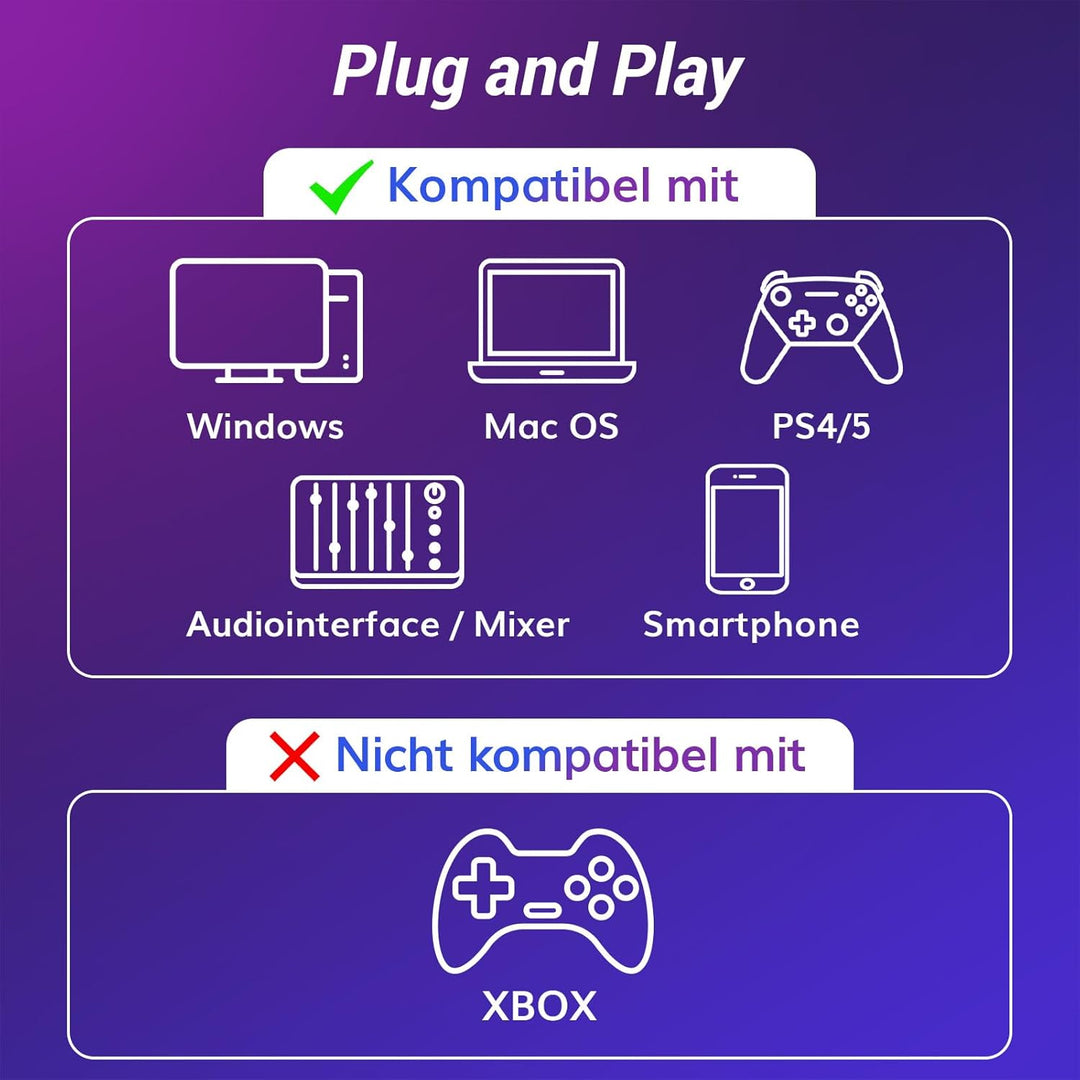 TONOR Dynamisches Microphone mit XLR/USB Kabel, Mikro PC, Vocal Mic Gesangsmikrofon für Podcast, Str