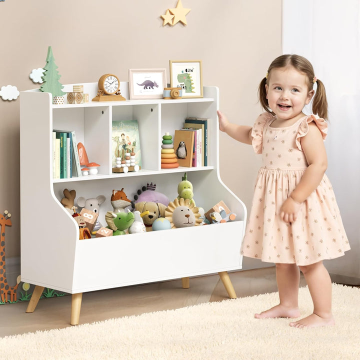 LUE BONA Kinderregal,Bücherregal Regal Aufbewahrungsregal für Kinder,Standregal 3 Stockwerk der Offe