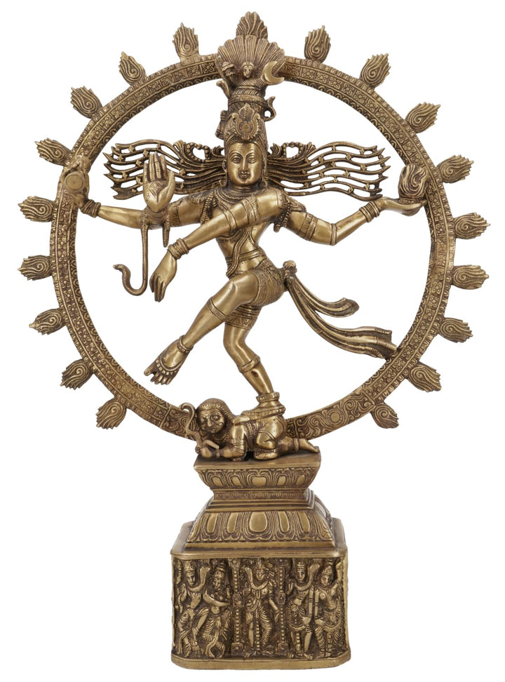 GURU SHOP Tanzender Shiva Nataraja Statue Shiva im Feuerkranz 60 cm - Motiv 10, Motiv 10