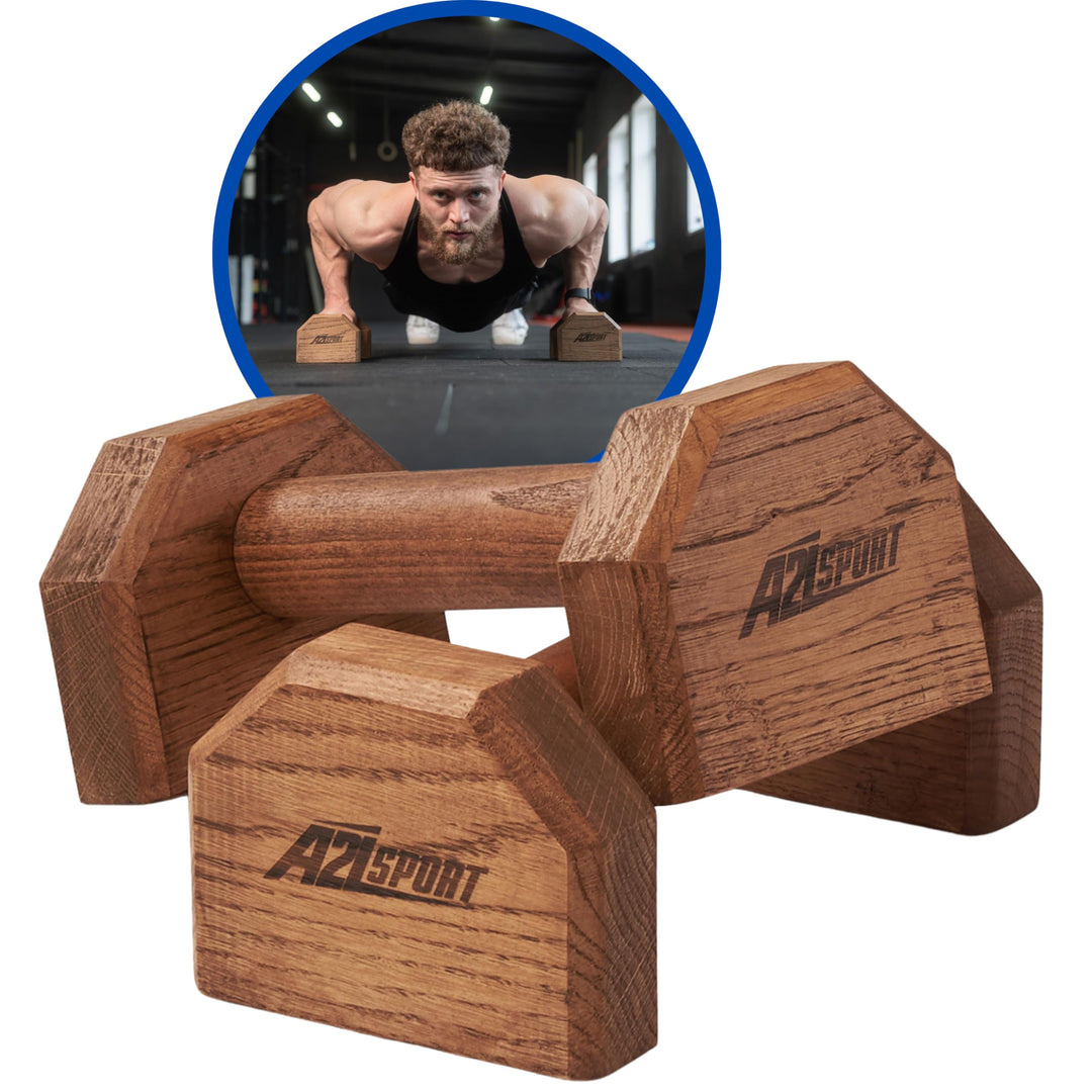 Liegestützgriffe Holz Handstand Griffe - Rutschfeste Parallettes Calisthenics Griffe Liegestütze - P