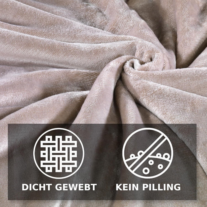 MALIKA Winter Plüsch Bettwäsche Nicky-Teddy Cashmere Coral Fleece 135x200 155x220 200, 3 Stück Gröss