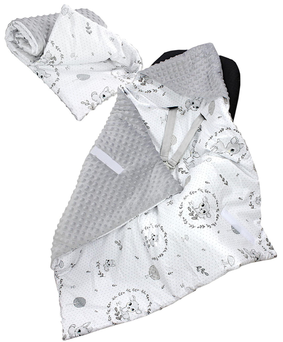 TupTam 2er Set Baby Decken Einschlagdecke 85x85 cm für Autositz Babyschale Babydecke Wiegendecke Min