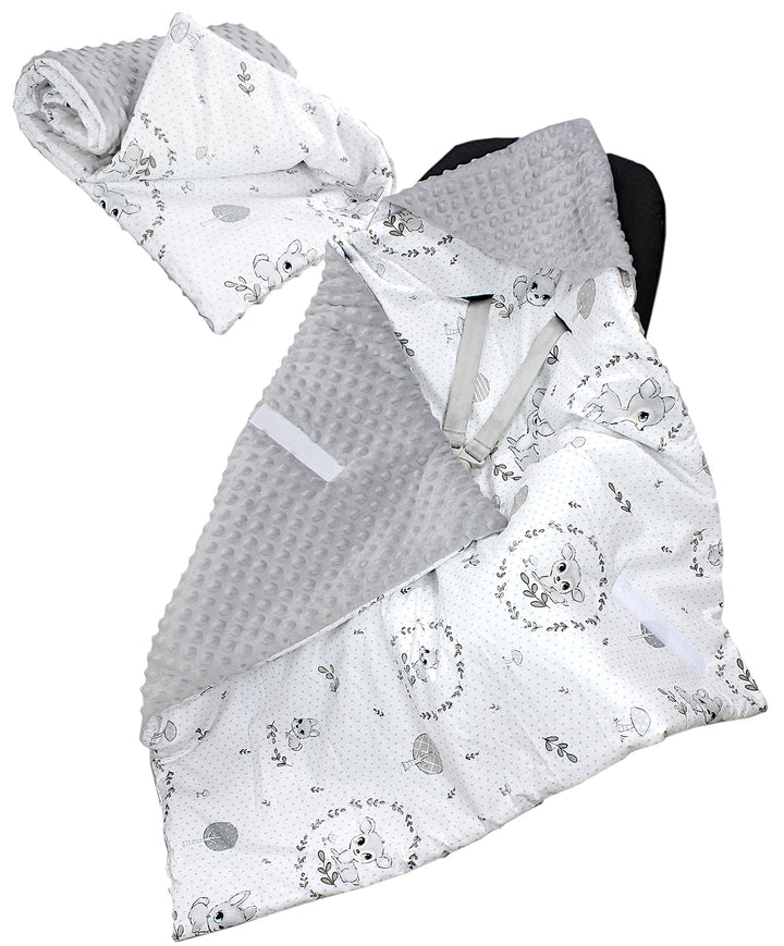 TupTam 2er Set Baby Decken Einschlagdecke 85x85 cm für Autositz Babyschale Babydecke Wiegendecke Min
