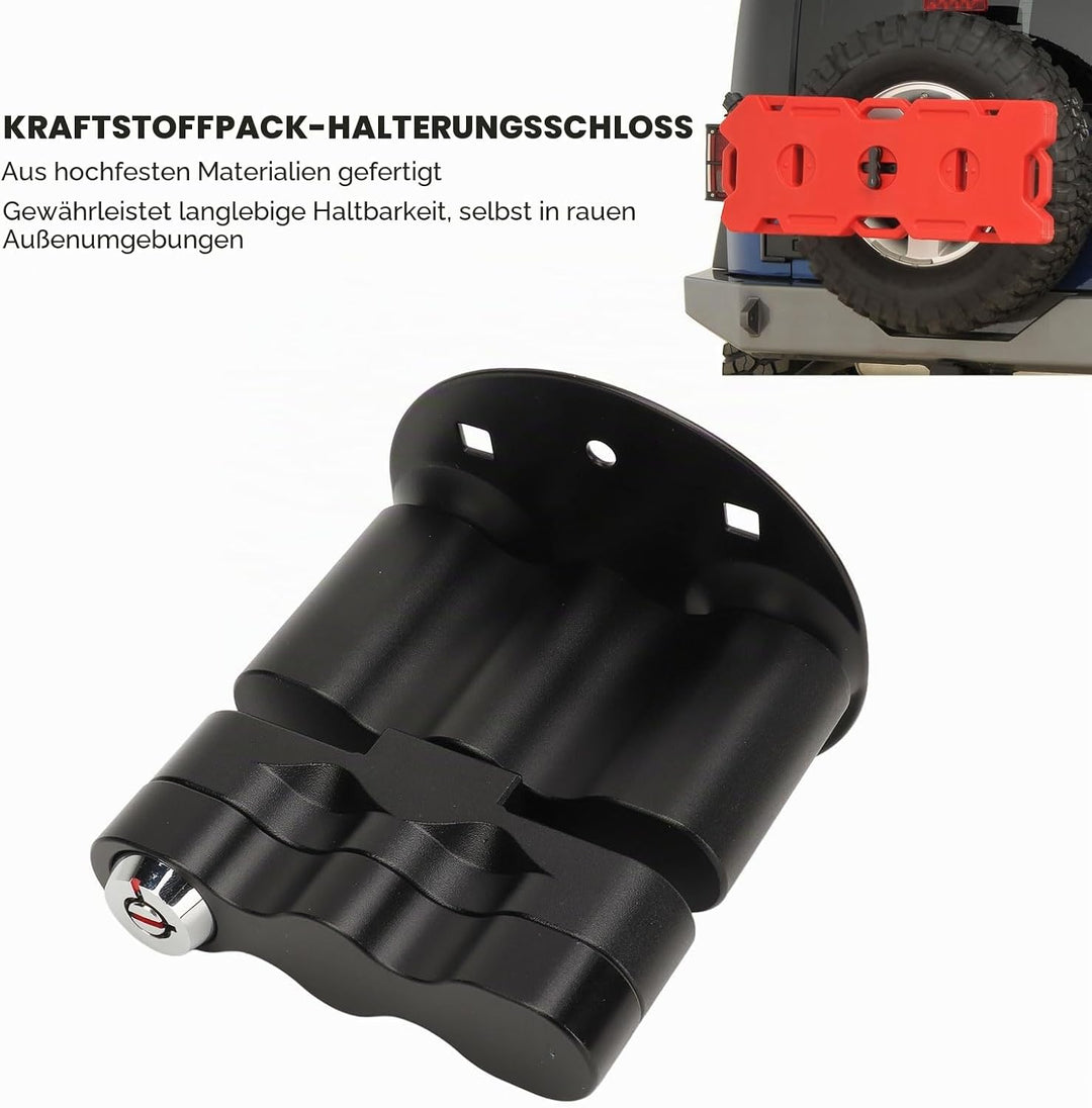 Fuel Pack Halterung Schloss mit Schlüssel, Benzinkanisterhalterung für RotopaX LOX PM kompatible Wat