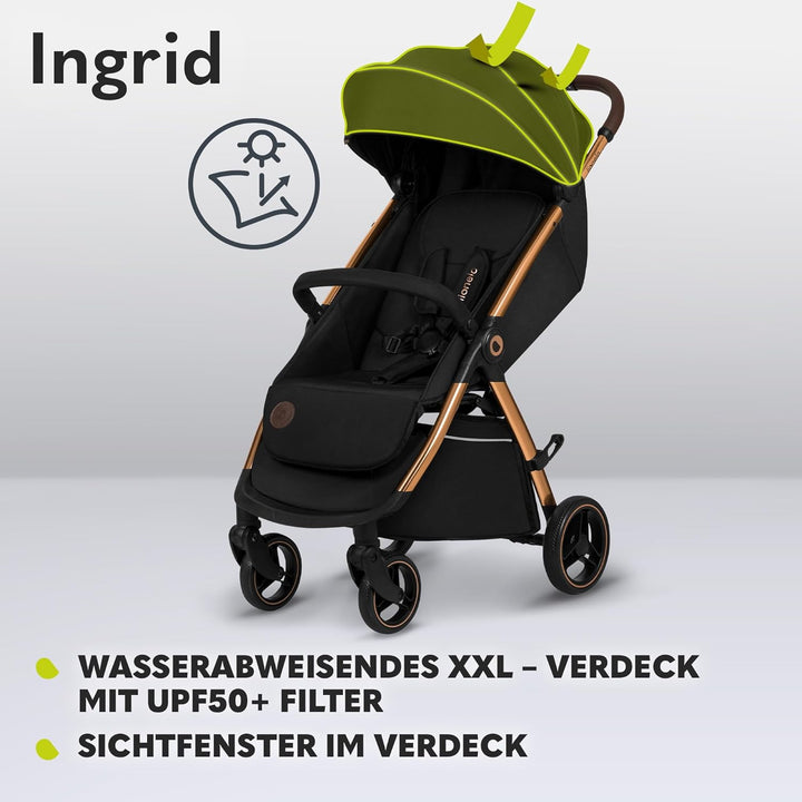 LIONELO INGRID Kinderwagen bis 22 kg von 6 Monaten bis 4 Jahren Grosse 360° schwenkbare Räder Volle