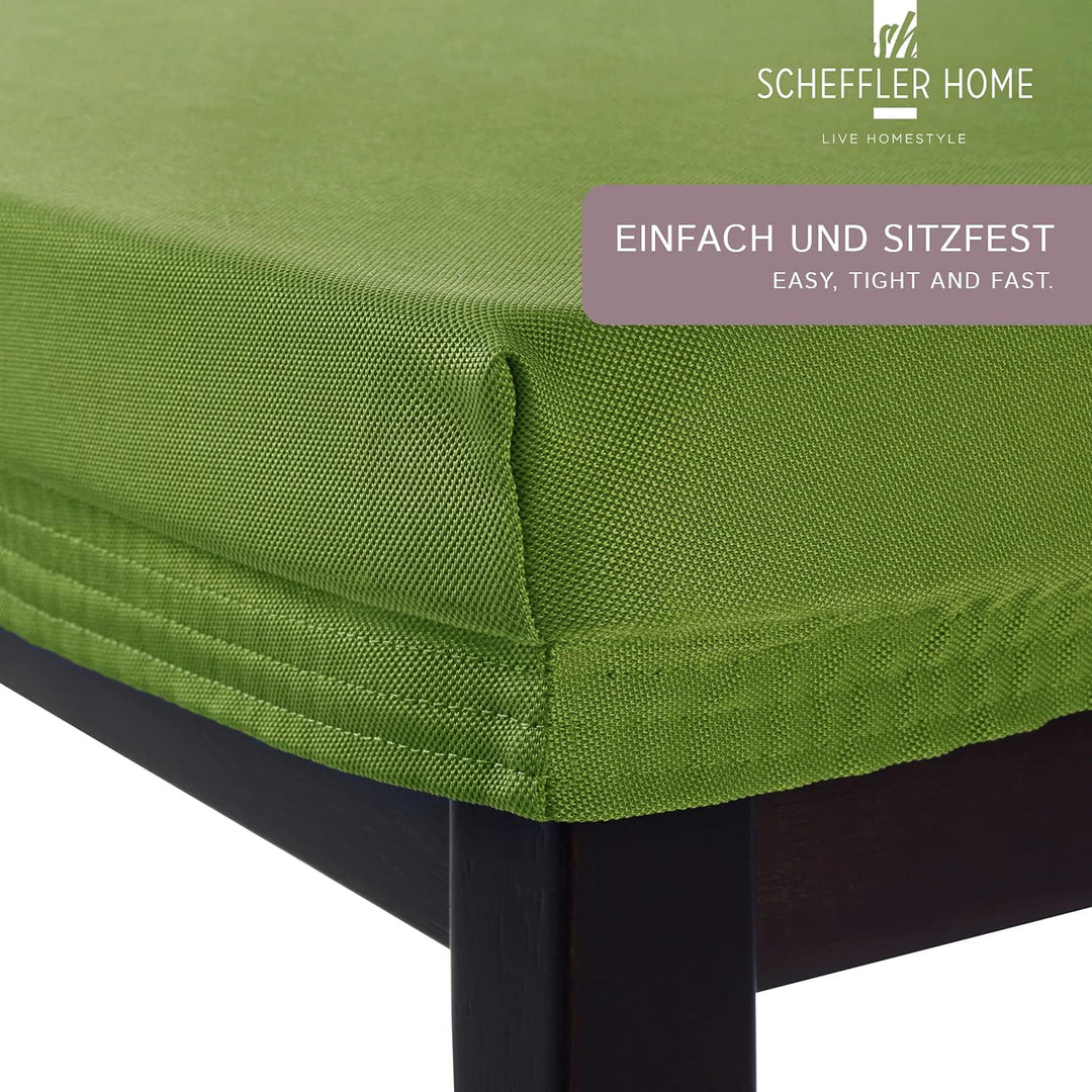 SCHEFFLER-Home Stuhlbezug Marie Grün/Stuhlbezug 4er Set elastische Stuhlbezüge mit Fleckschutz/wasse