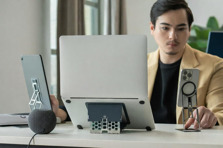 Paper-Thin MacBook Stand, Laptop Riser, Slim Portable Ergonomic Ventilated Stand, 6 Adjustable Heigh