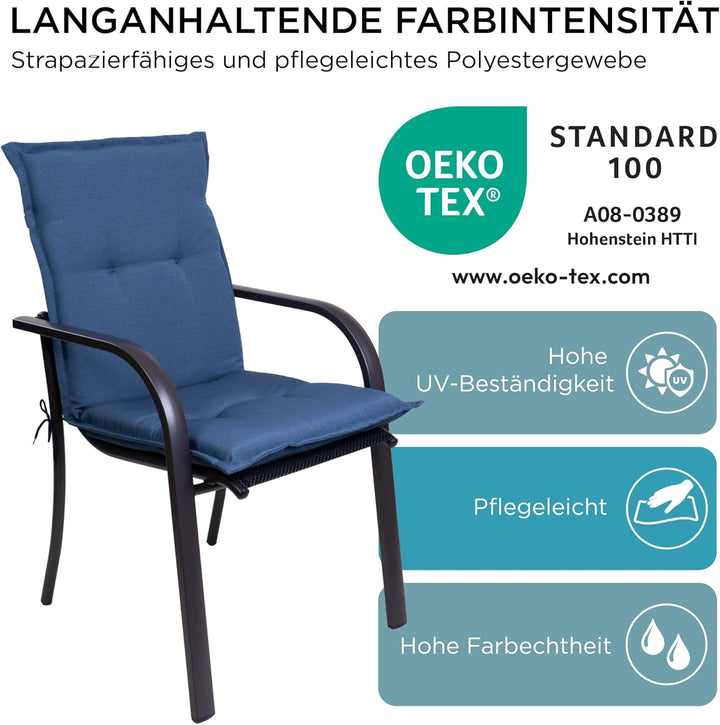 gardisun Gartenstuhlauflagen Niedriglehner I Extra Dicke Sitzauflagen I Made in Europe I Stuhlauflag