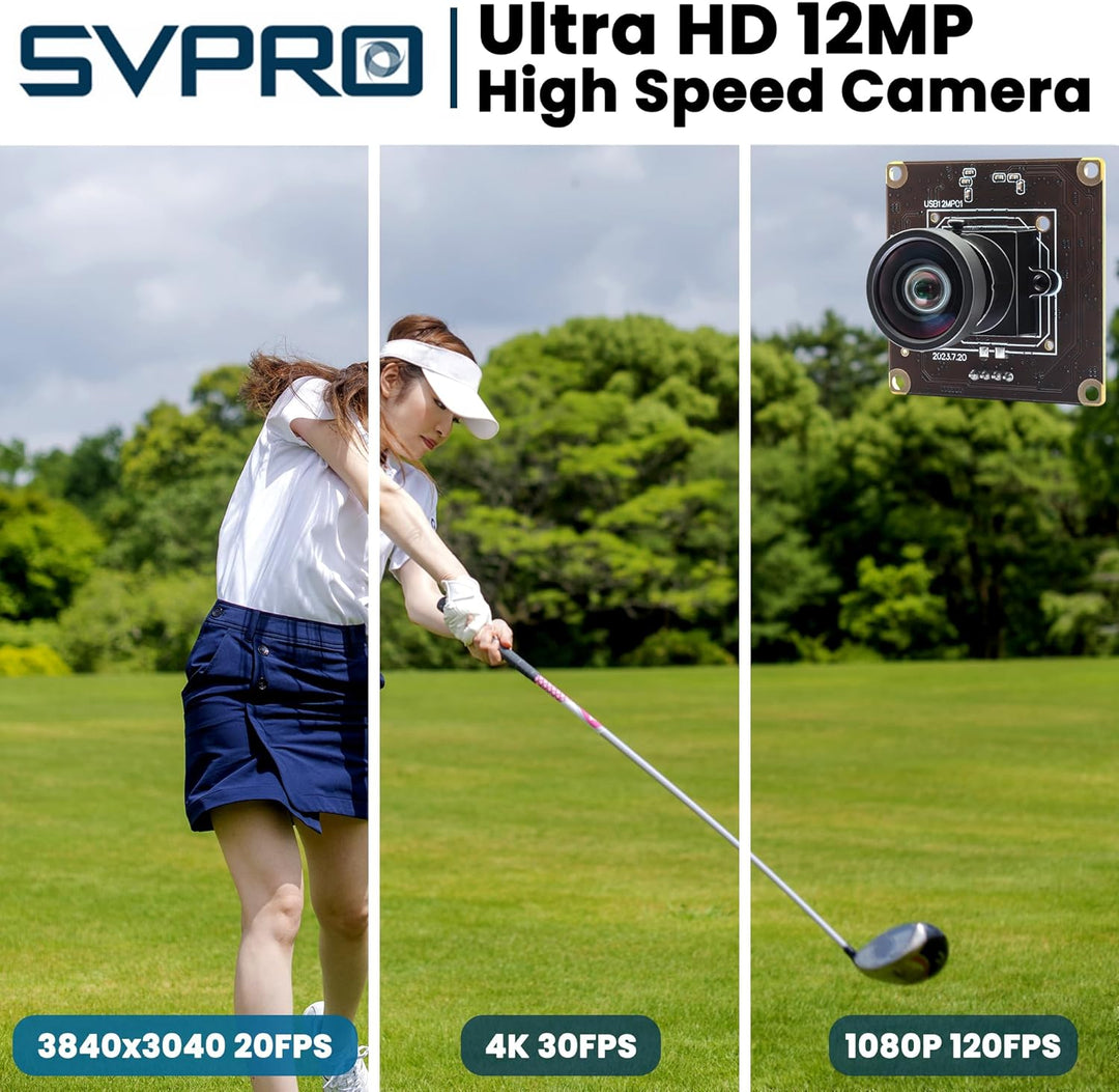 Svpro 12MP USB-Kameramodul, 4K 30fps Lightburn Kamera IMX577 1080P 120fps Hochgeschwindigkeitskamera