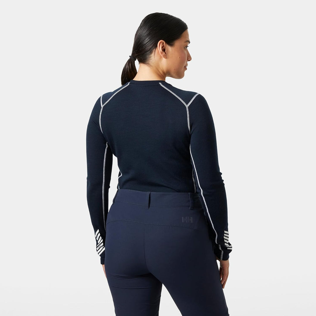 Damen Helly Hansen W Lifa Merino Midweight Crew, Marineblau, L