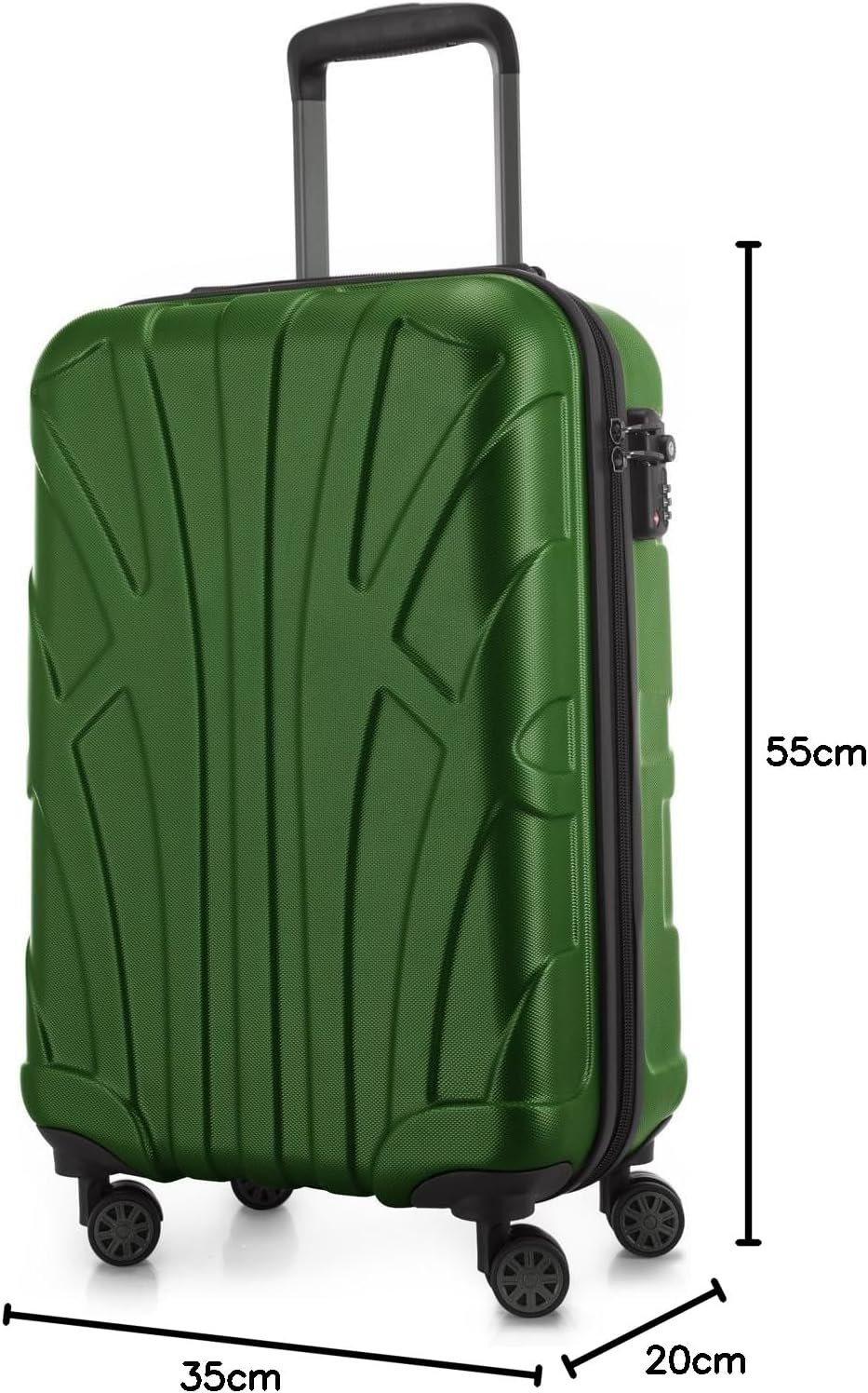 suitline Handgepäck Hartschalen-Koffer Koffer Trolley Rollkoffer Reisekoffer, TSA, 55 cm, ca. 34 Lit