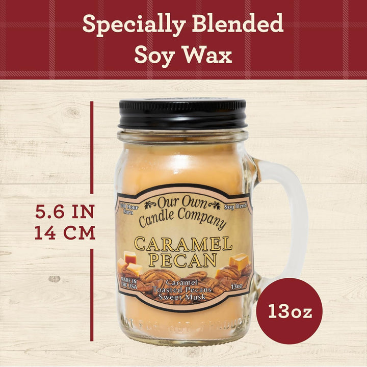 Unsere eigene Candle Company Carmel Pecan, gross, Rot 13 oz, 13 oz