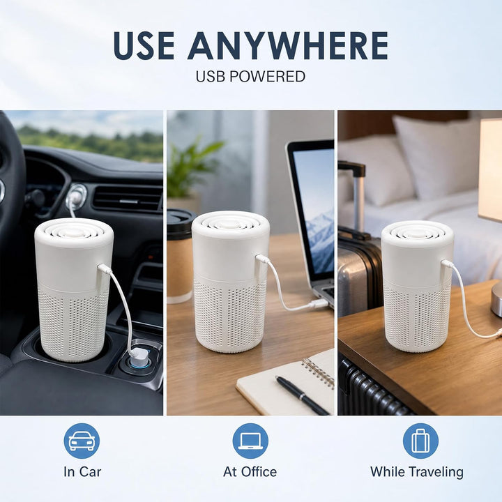 Luftreiniger Allergiker, mit H13 HEPA Filter, 37dB Ultra Leise, Air Purifier gegen Rauch, Tierhaare,