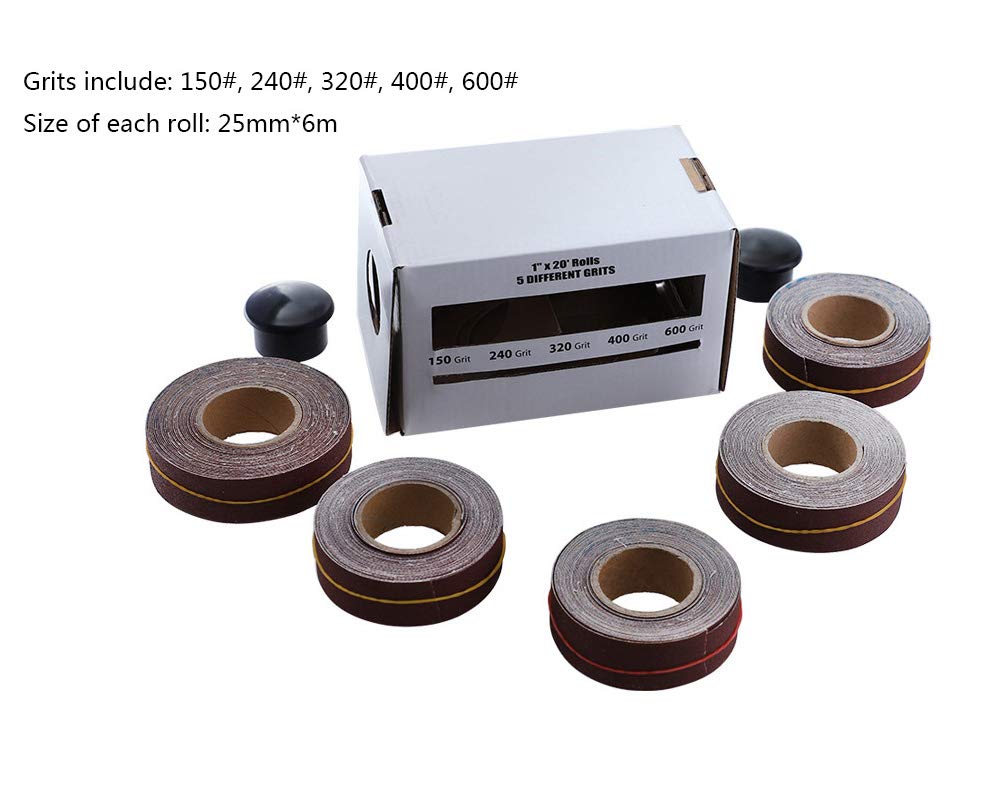 Meichoon Schleifpapier Schleifpapier mit Spender Körnung 150 240 320 400 600 Schleifpapierrolle für
