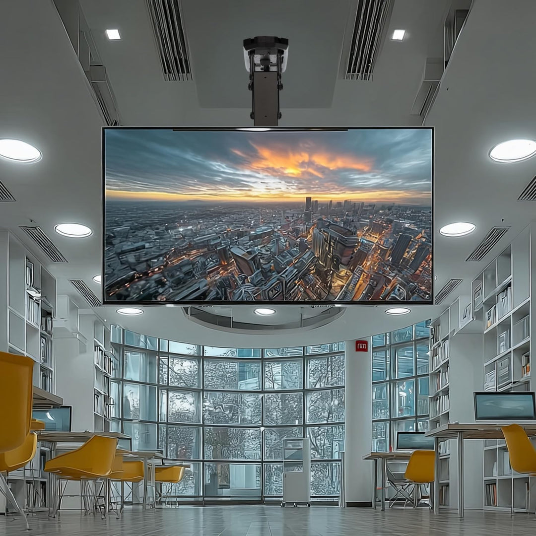 Maclean MC-880 Elektrische neigbare TV Halterung 32-70" für Decke Dachschräge inkl. Fernbedienung bi