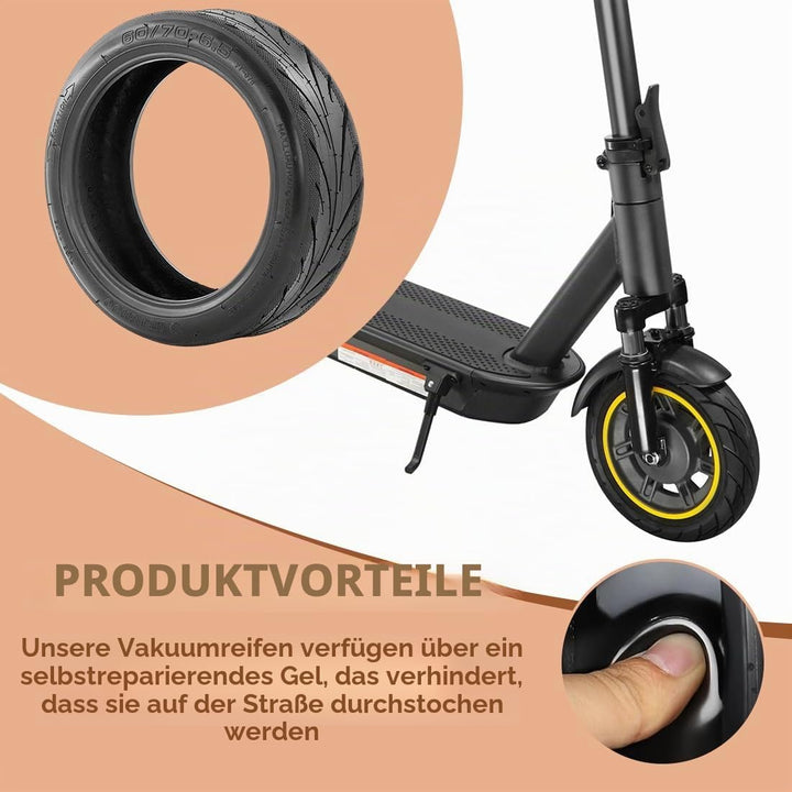 DASIAUTOEM 60/70-6.5 Tubeless Reifen mit Ventil für Ninebot Max G30 Vorne, E Scooter Ersatzreifen mi