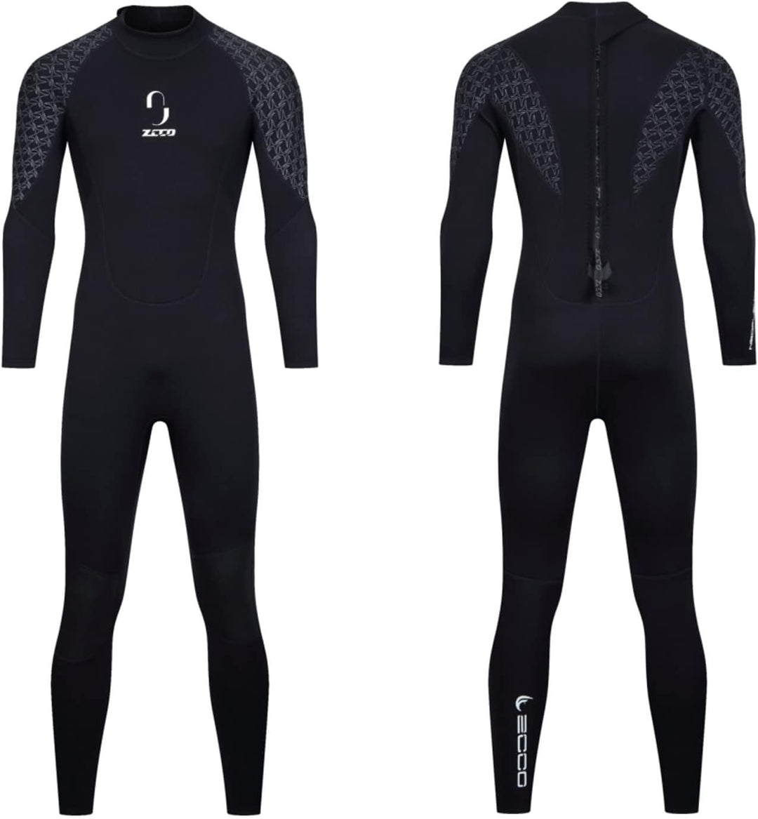 ZCCO Herren-Neoprenanzug, 3 mm Premium Neopren, volle Ärmellänge, Taucheranzug für Spearfishing, Sch