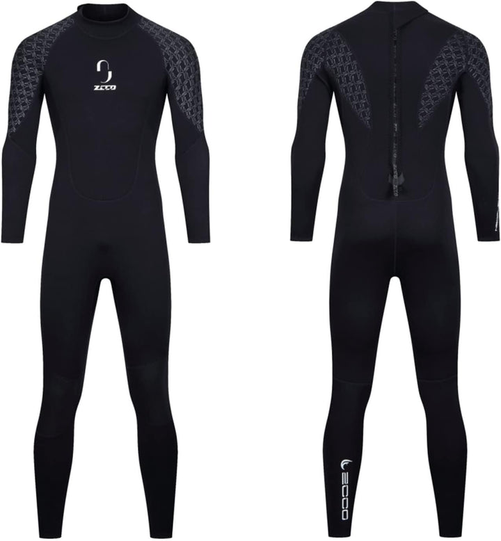 ZCCO Herren-Neoprenanzug, 3 mm Premium Neopren, volle Ärmellänge, Taucheranzug für Spearfishing, Sch