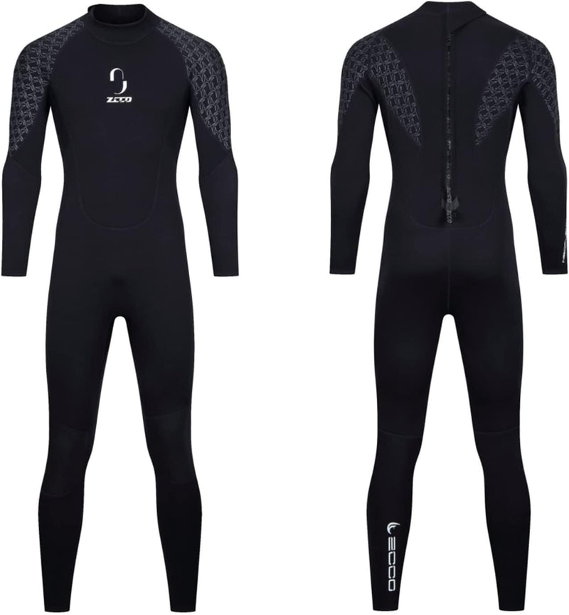 ZCCO, Herren-Neoprenanzug, 3-mm-Premium-Neopren, volle Ärmellänge, Taucheranzug für Spearfishing, Sc