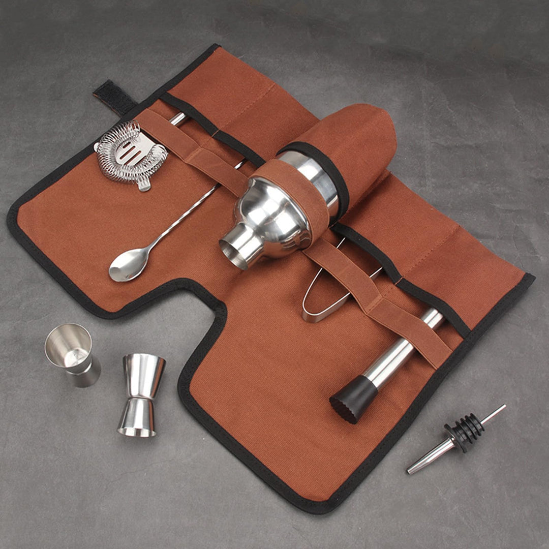 Alomejor Vielseitige Barkeeper-Set-Tasche mit Mixologie-Werkzeugen für Picknicks und Outdoor-Abenteu