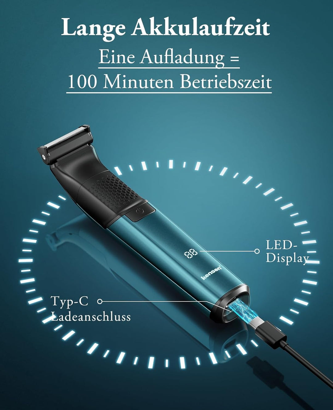 kensen Intimrasierer Mann, Rasierer Herren Intimbereich 2 In 1 Körperrasierer Herren Nass- & Trocken