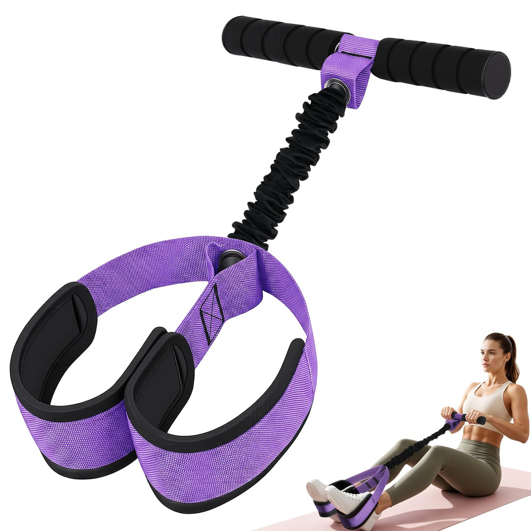 TOMSHOO Pedal Widerstandsbänder mit Griff, Multifunktions Bauchtrainer für Zuhause, Bodybuilding Exp