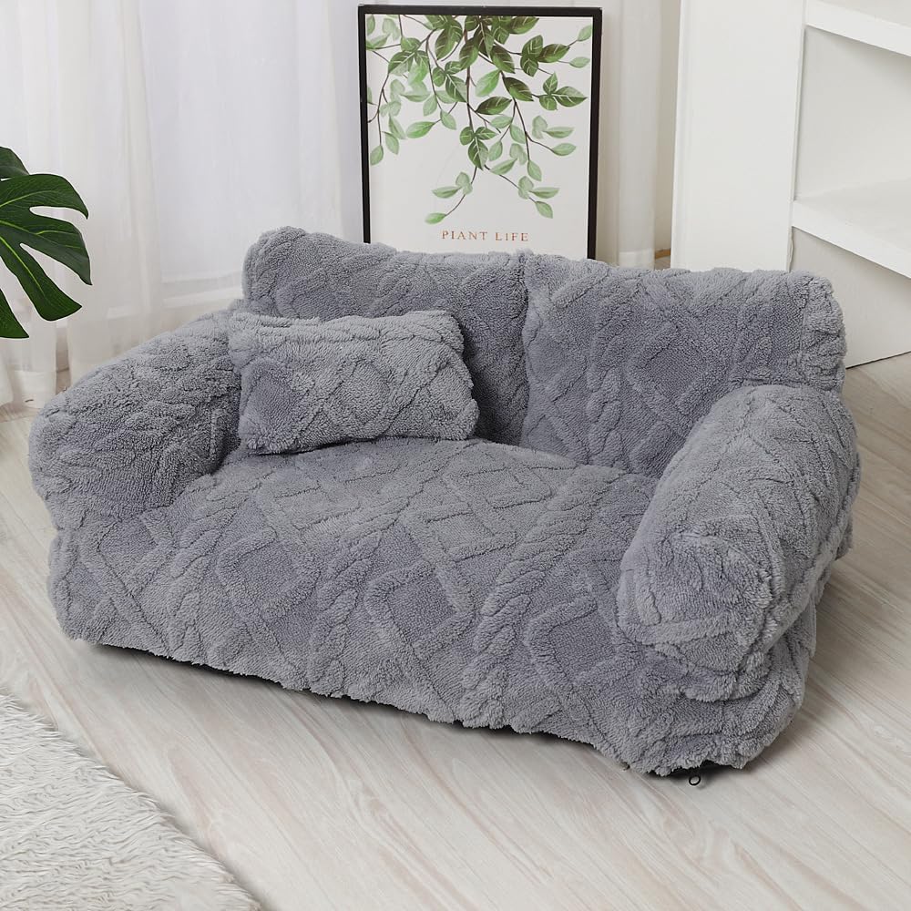 Hundesofa & Katzensofa – Flauschiges Hundebett Kleine Hunde, Waschbares Katzenbett mit Rutschfester