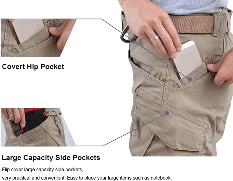 FEDTOSING Cargohose Herren Vintage Militär Tactical Hosen mit Stretch Arbeitshose Outdoor Viele Tasc
