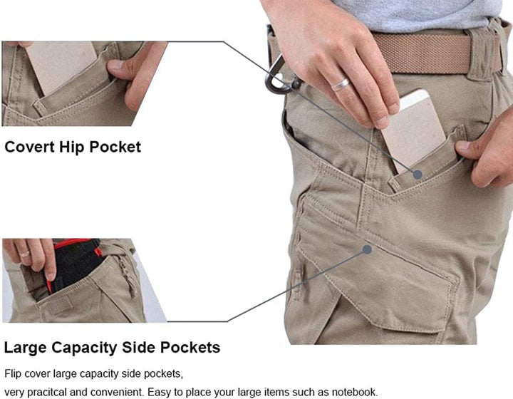 FEDTOSING Cargohose Herren Vintage Militär Tactical Hosen mit Stretch Arbeitshose Outdoor Viele Tasc