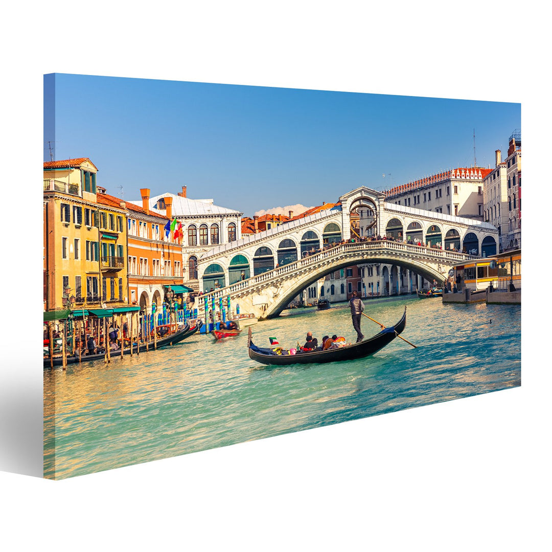 islandburner, Bild auf Leinwand Gondelbahn an der Rialto-Brücke in Venedig, Italien Wandbild Poster