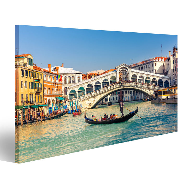 islandburner, Bild auf Leinwand Gondelbahn an der Rialto-Brücke in Venedig, Italien Wandbild Poster