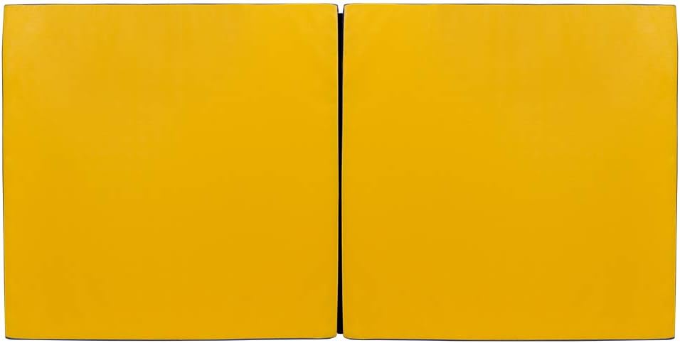 Grevinga® Turnmatte VB 80 | Blau, 200 x 200 cm, Turnen, Klappbar auf 100 x 100 cm Gelb-Schwarz 200 x