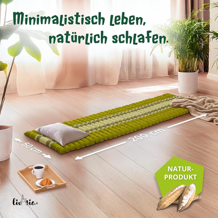 livasia Rollmatte Rollmatratze L-200x110x4,5cm, Gästebett Gästematratze 1 Person, Reisebett Kofferra