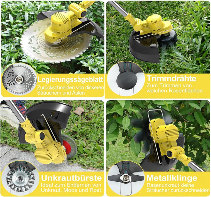 TerraKraft 21V Rasentrimmer mit Akku, 750w Akkus Rasentrimmer, Freischneider Akkus, Die Teleskophöhe