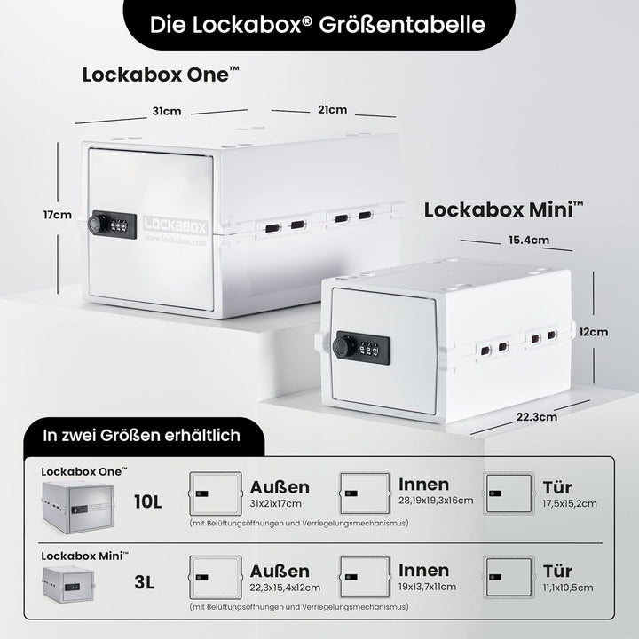 Lockabox One™ | Kompakte Abschliessbare Box aus Polycarbonat mit Zahlenschloss für mehr Sicherheit z